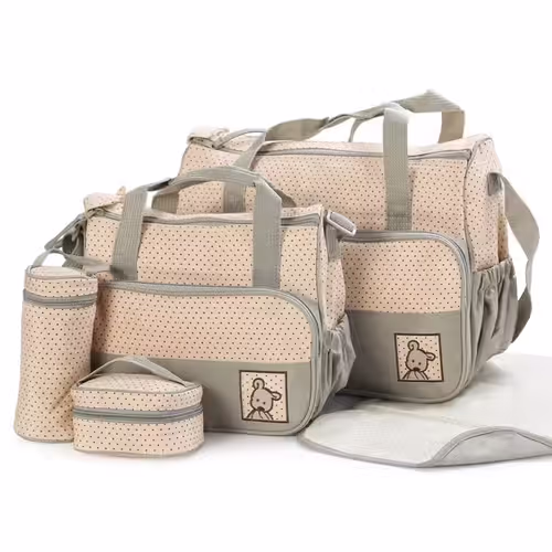 Conjunto de Bolsas de Fraldas 5 em 1 para Maternidade